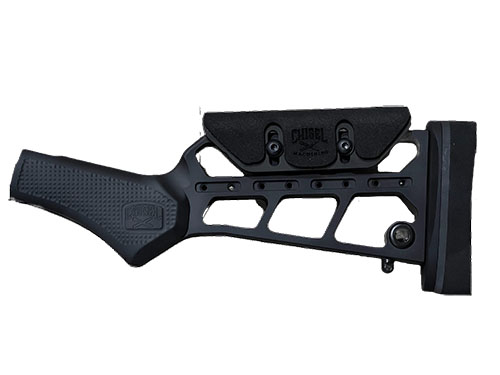 Chisel Machining Henry Aluminum Pistol Grip Stock tilbyr robust 6061 billet aluminium, justerbare funksjoner og ambidextrøs design for optimal komfort og kontroll.